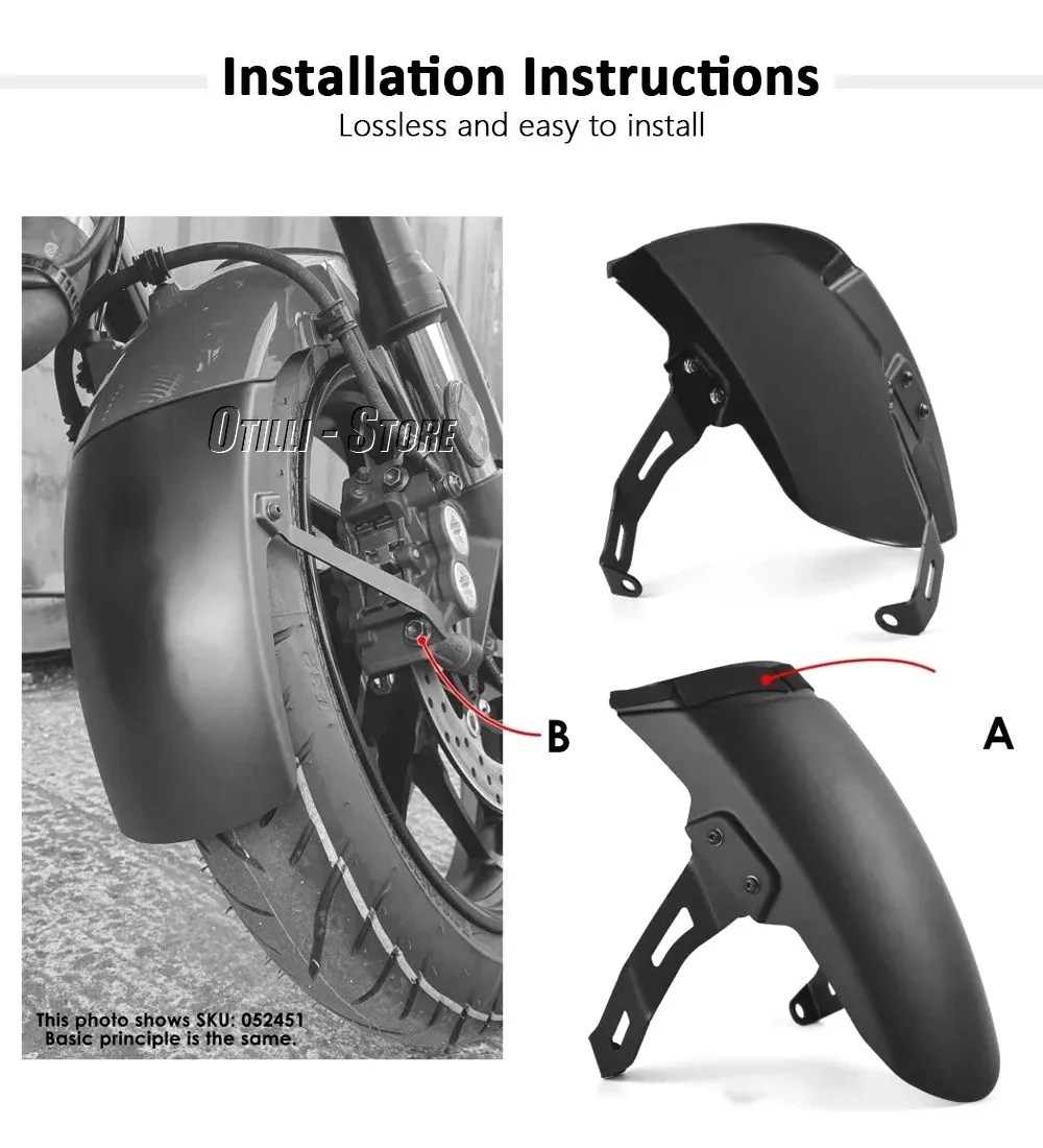 Motorcycle New Front Extender Mudguard Fender Plastic Black Accessories For HONDA NT1100 NT 1100 2022 2023 2024