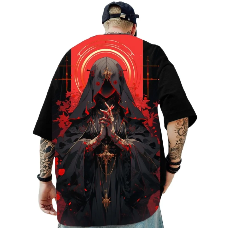 Japan Samurai Spirit T Shirts For Men Japanese Style Back Print Loose Oversized Fashion Tops T-shirt Bushido Male Gifts Tees