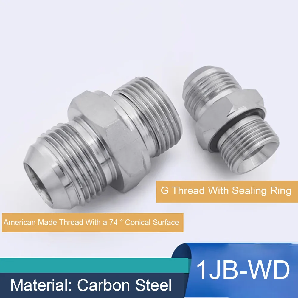 1JB/1JM Straight Transition Joint American JIC Thread 74 ° External Cone to British G Thread ED Sealing Ring WD