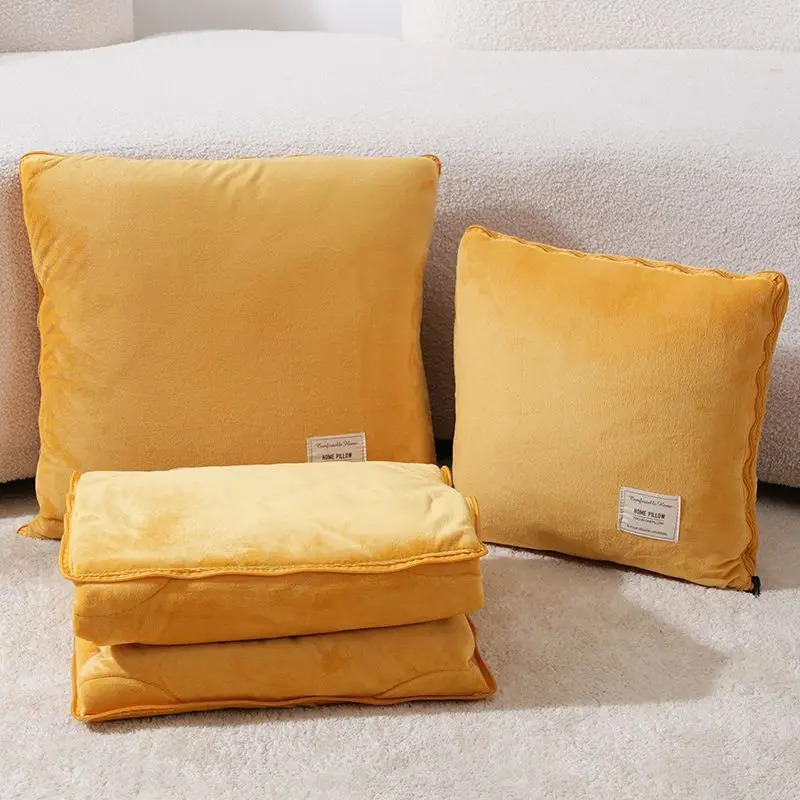 Soft Plush Convertible Pillow Blanket 2-in-1 Fleece Throw for Home Sofa Office Travel Adults All Seasons