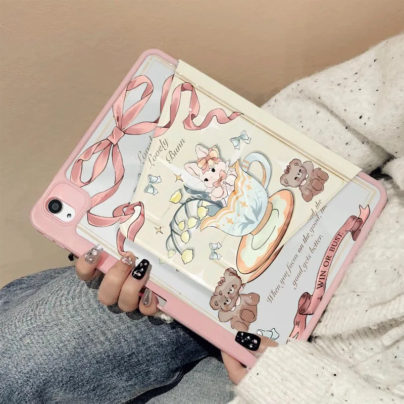 Accesorios para Ipad Teacup Rabbit para IPad 5a generación 9,7 pulgadas Ipad Air3 10,5 10,2 9th 8th 7th 10th Funda Air 4 10,9 2020 Air 5