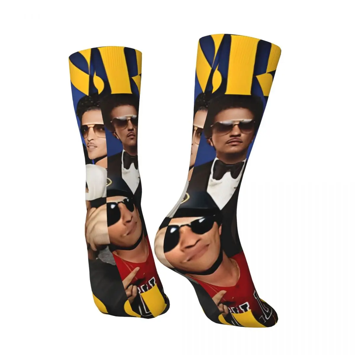 Happy Funny LOGO Men's Socks Retro Harajuku Bruno Mars Hip Hop Novelty Seamless Crew Crazy Sock Gift Printed