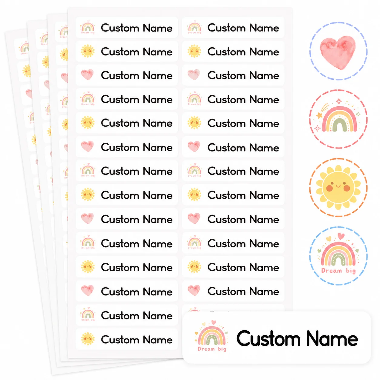 1 Sheet 54Pcs Personalized Name Stickers, Custom Waterproof Name Labels for Bottles, Pens, Lunch Boxes & Everyday Items