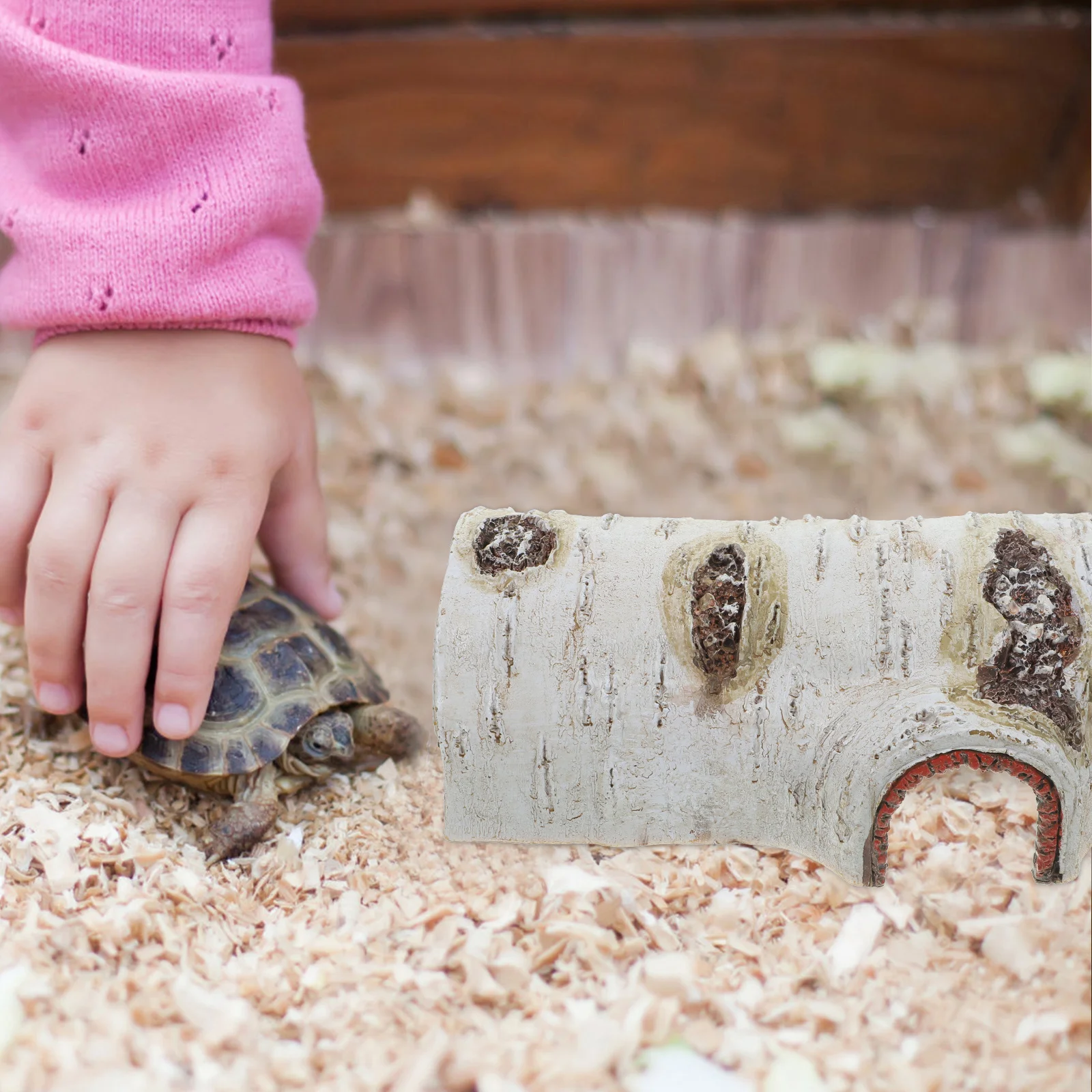 1 قطعة إخفاء الزواحف كهف الراتنج الحيوانات الأليفة الصغيرة المأوى مخبأ آمن منزل السلحفاة سحلية الهامستر مشهد الديكور #2