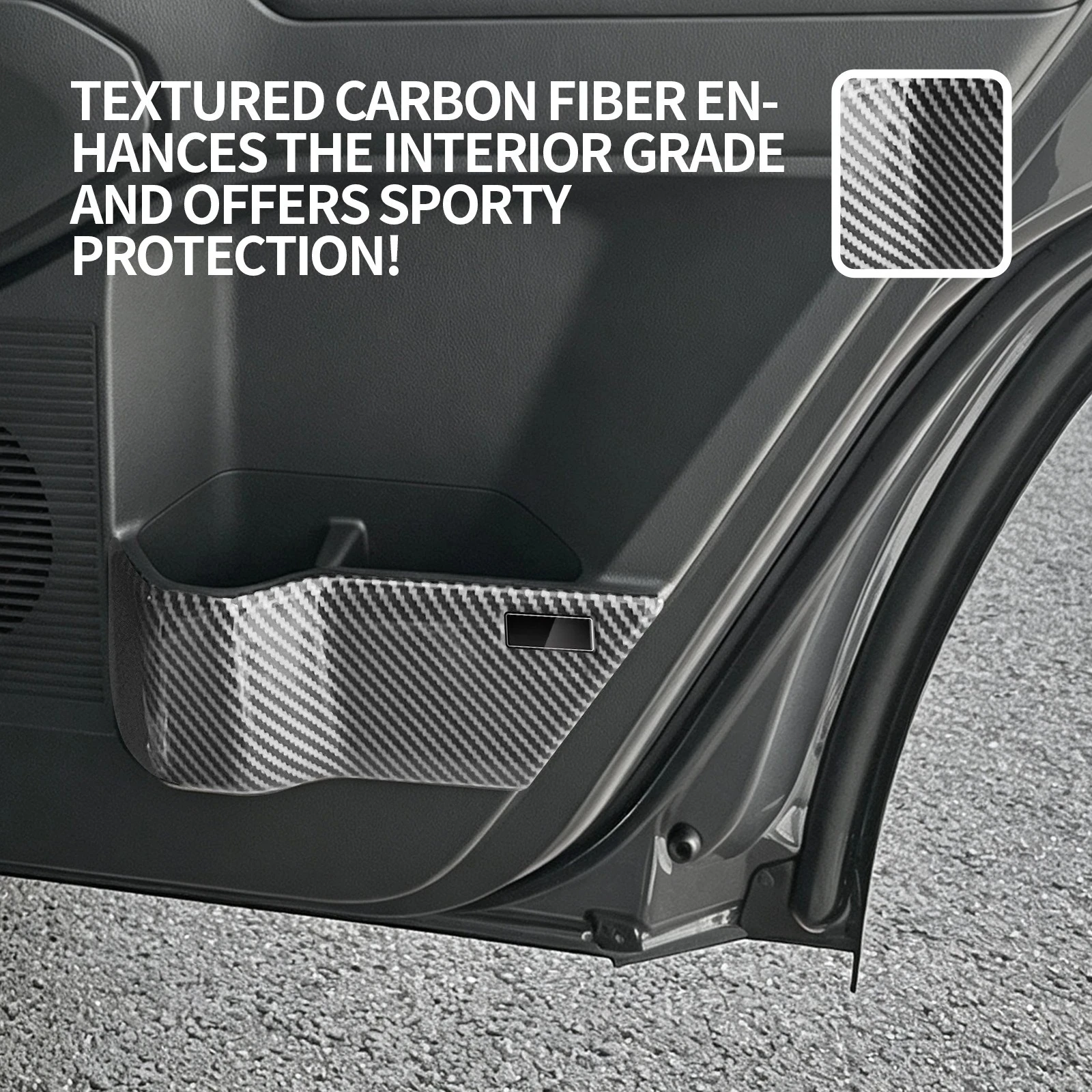 Door Anti‑Kick Panel Cover Carbon Fiber Texture Door Guard For Toyota Land Cruiser FJ 2026 Interior Decor Modified Accessories