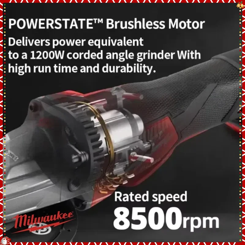 ミルウォーキー 125MM アングルグラインダー コードレス研磨切断機 グラインダー パドルスイッチ ノーロック ハイパワー電動工具