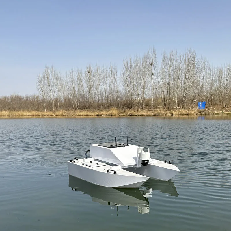 RC Catamaran Alloy Unmanned Boat Sampling Surveying Intelligent Boat Long-distance Remote Control Catamaran Finished Boat Model