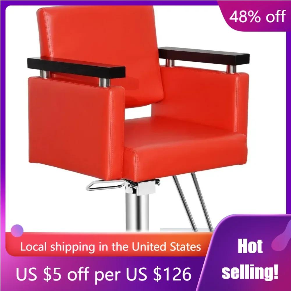 

Barbering Equipment Nail Salon Chairs Classic Hydraulic Barber Chair Salon Chair Beauty Spa Styling Salon Equipment (Red)