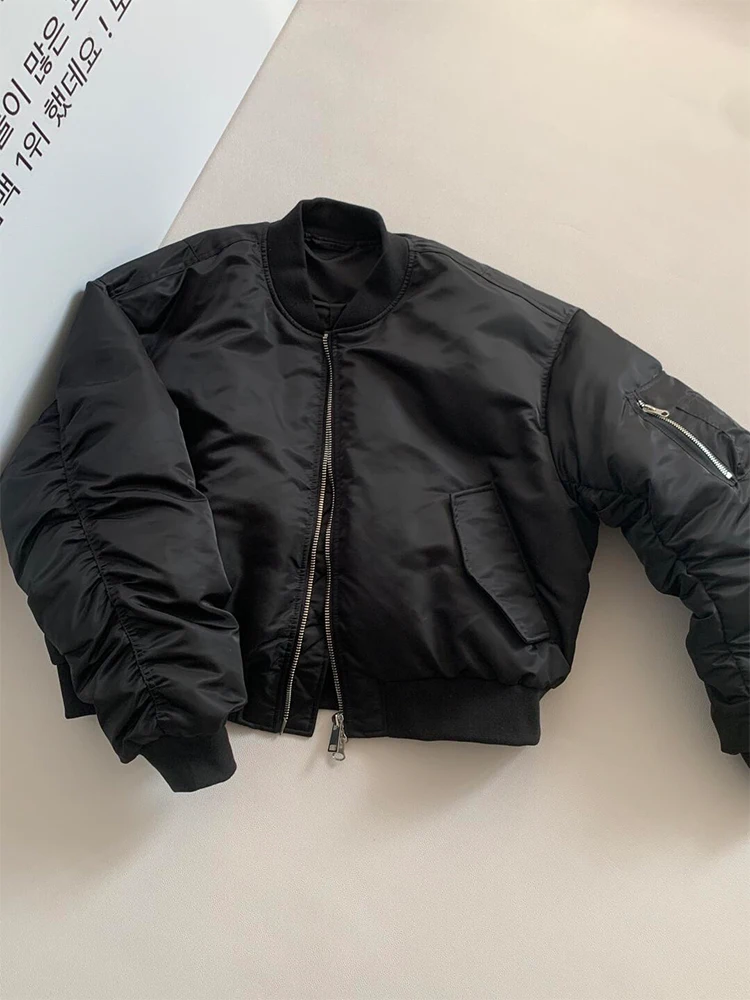 

Мужская зимняя утепленная куртка-бомбер в американском стиле из хлопка и полиэстера, короткая, теплая, для повседневной носки