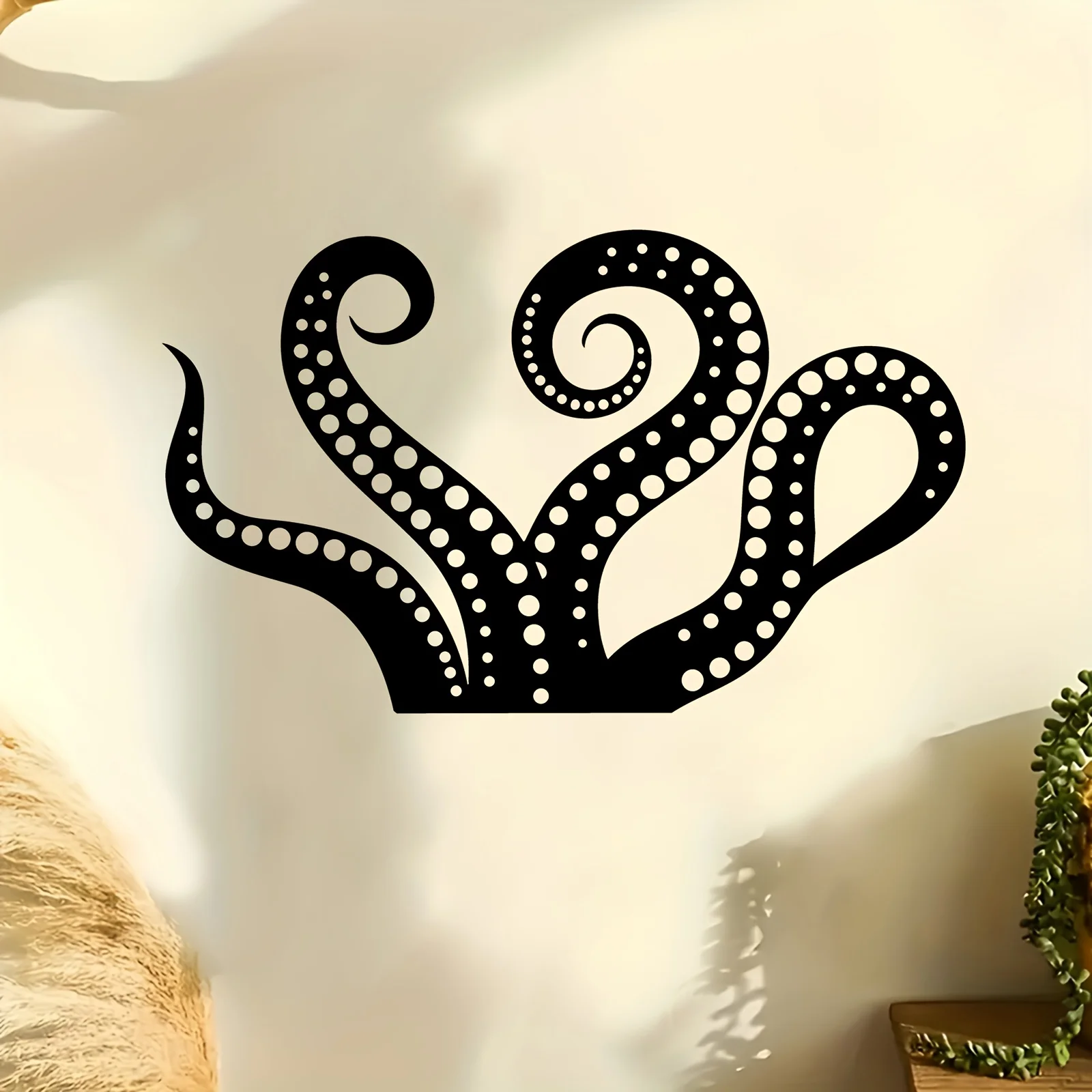 1pc Octopus Tentacle Metal Wall Art, Exquisite Iron Mural, Weather-Resistant Decor for Patio Garden Fence, Ocean & Halloween