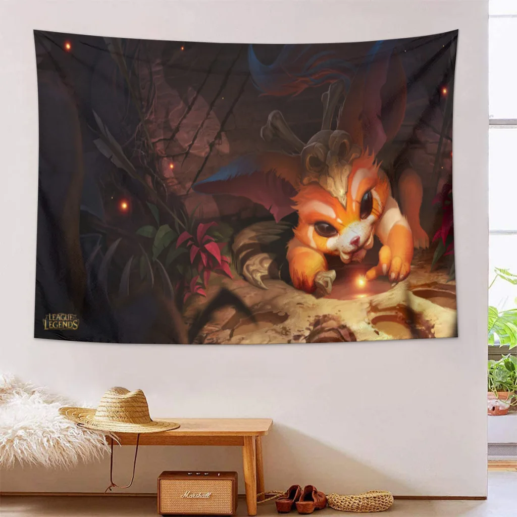 Hot-Game-League-Of-L Tapestry  Room Décor Aesthetic Home Decoration Bedroom Wall Art