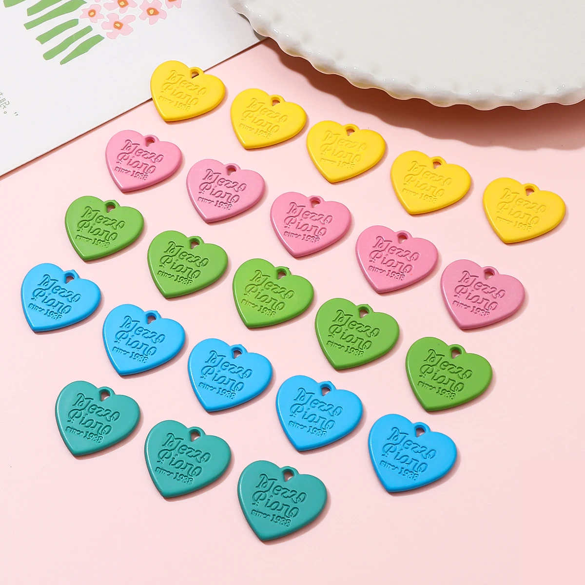 

10Pcs 23x21mm Love Heart Shape Acrylic Charms Pendant For DIY Jewelry Making Necklace Bracelet Earrings Crafts Accessories