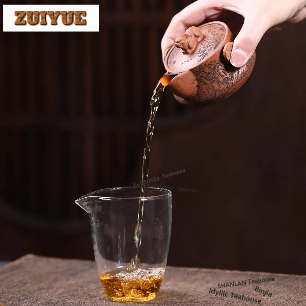 Ancient Yixing Purple Clay Teapots Handmade Hand Grab Pot Raw Ore Mud Tea Maker Kettle With Strainer Chinese Zisha Tea Set Craft