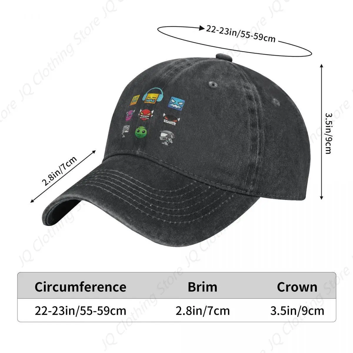 Geometry Dash Casual Baseball Cap Classic Print Hunting Camping Hip Hop Hats Summer Hot Sale Unisex Men Stylish Snapback Cap