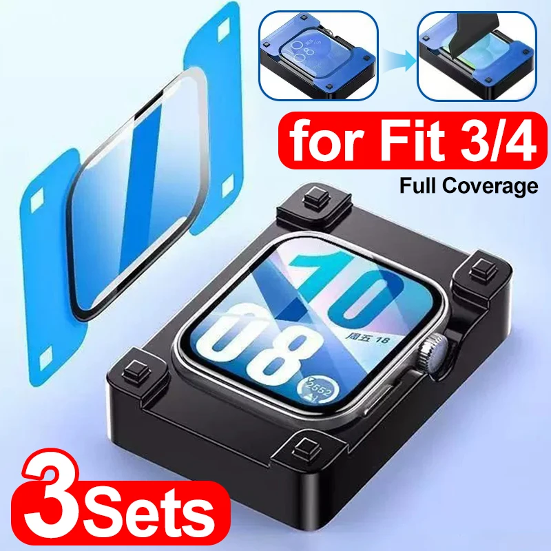 

Защитная пленка для экрана с полным покрытием, простая в установке для HUAWEI Watch Fit 4/3, изогнутая 3D защитная пленка для часов Huawei Fit4 Fit3