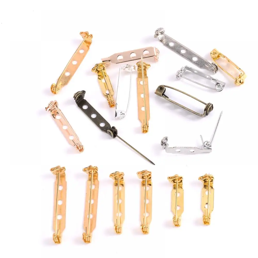 20/25/32mm 30Pcs Brooch Clip Base Pins Blank Safe Lock Brooch Pin Base Badge Holder for Jewelry Making Accessories Findings