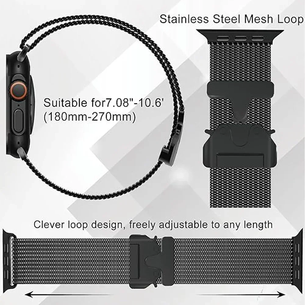 official-website Band For Apple watch Strap Ultra 2 49mm S10 46mm 42mm 45mm 44mm Milanese bracelet iWatch 10 9 8 7 6 5 SE 4 3