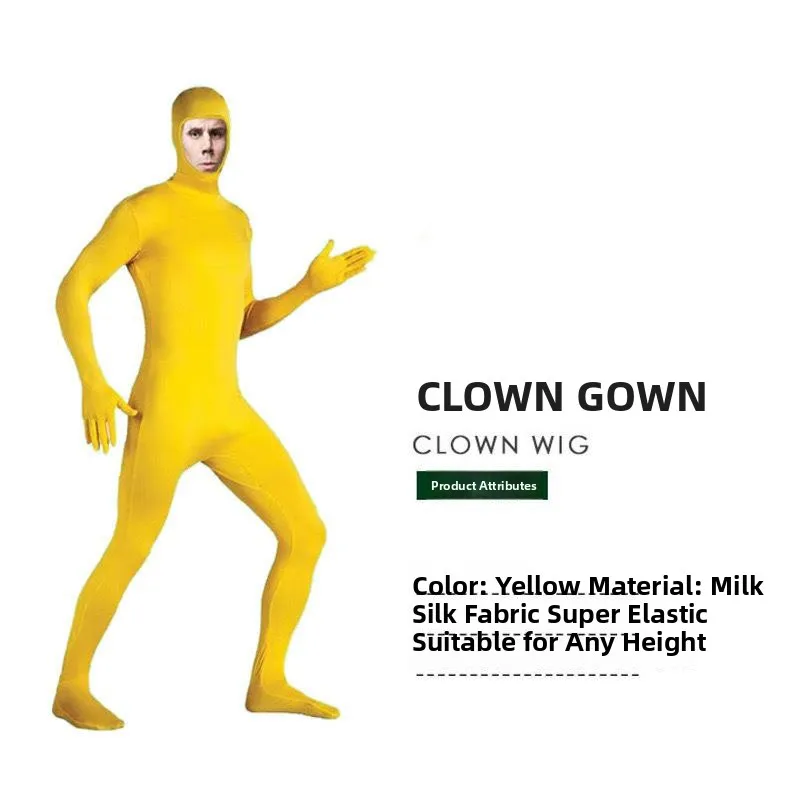 Unsichtbares Kostüm für Erwachsene, enger Anzug, Bühnenaufführung, Halloween-Bla-Anzug, unsichtbarer Personenanzug, Ninja-Thema, Gesichtsenthüllung, De...