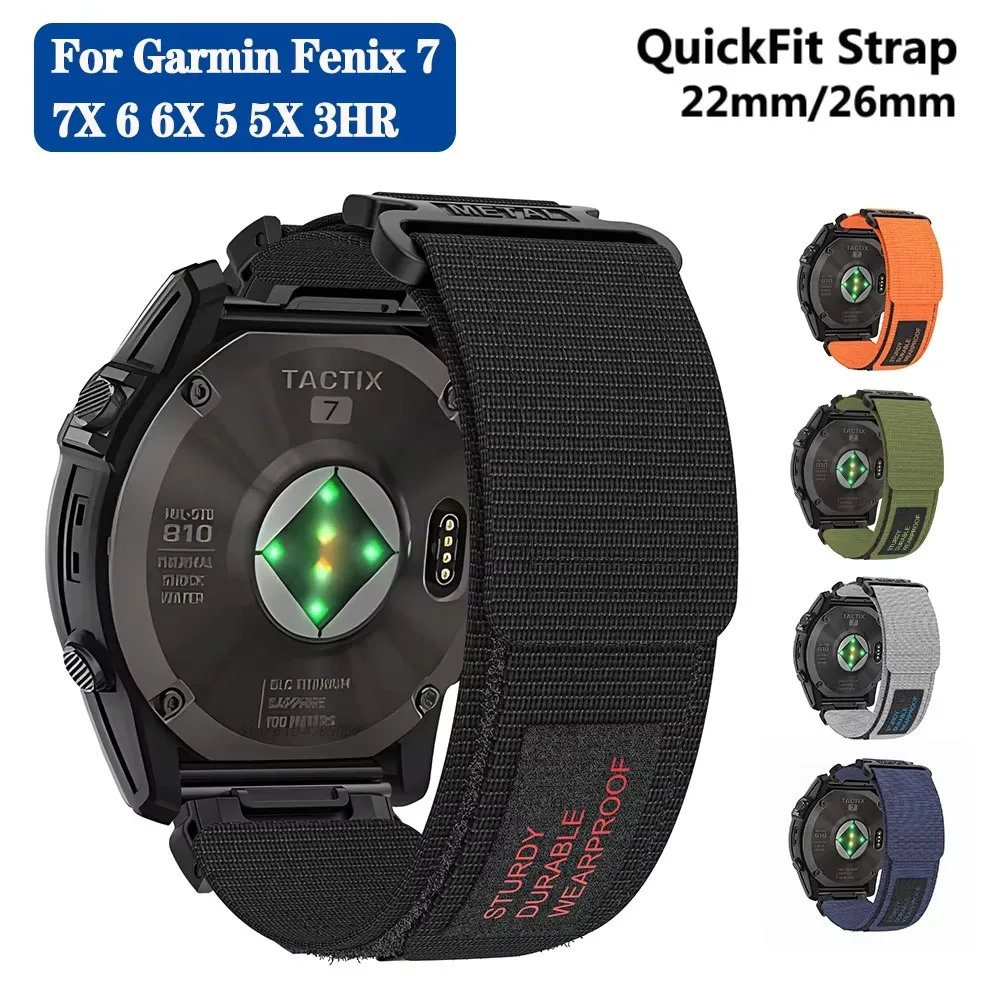 

Nylon Strap For Garmin Fenix 8 7 7X 6 6X 5 5X 3HR Forerunner 945 Smart Watch 22 26mm Quick Release Watchband Accessoeies