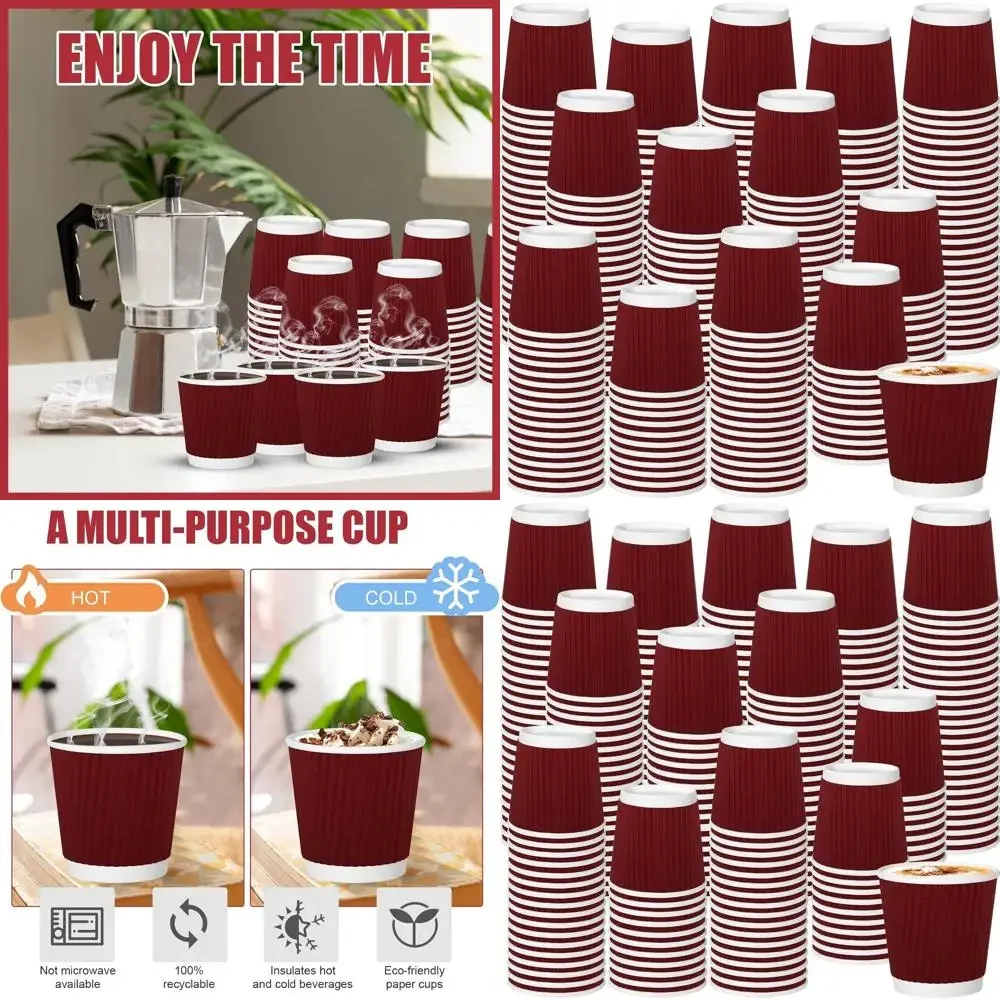 

Одноразовые кофейные стаканчики 4 унции, термоизолированные бумажные стаканы для горячих напитков - красные