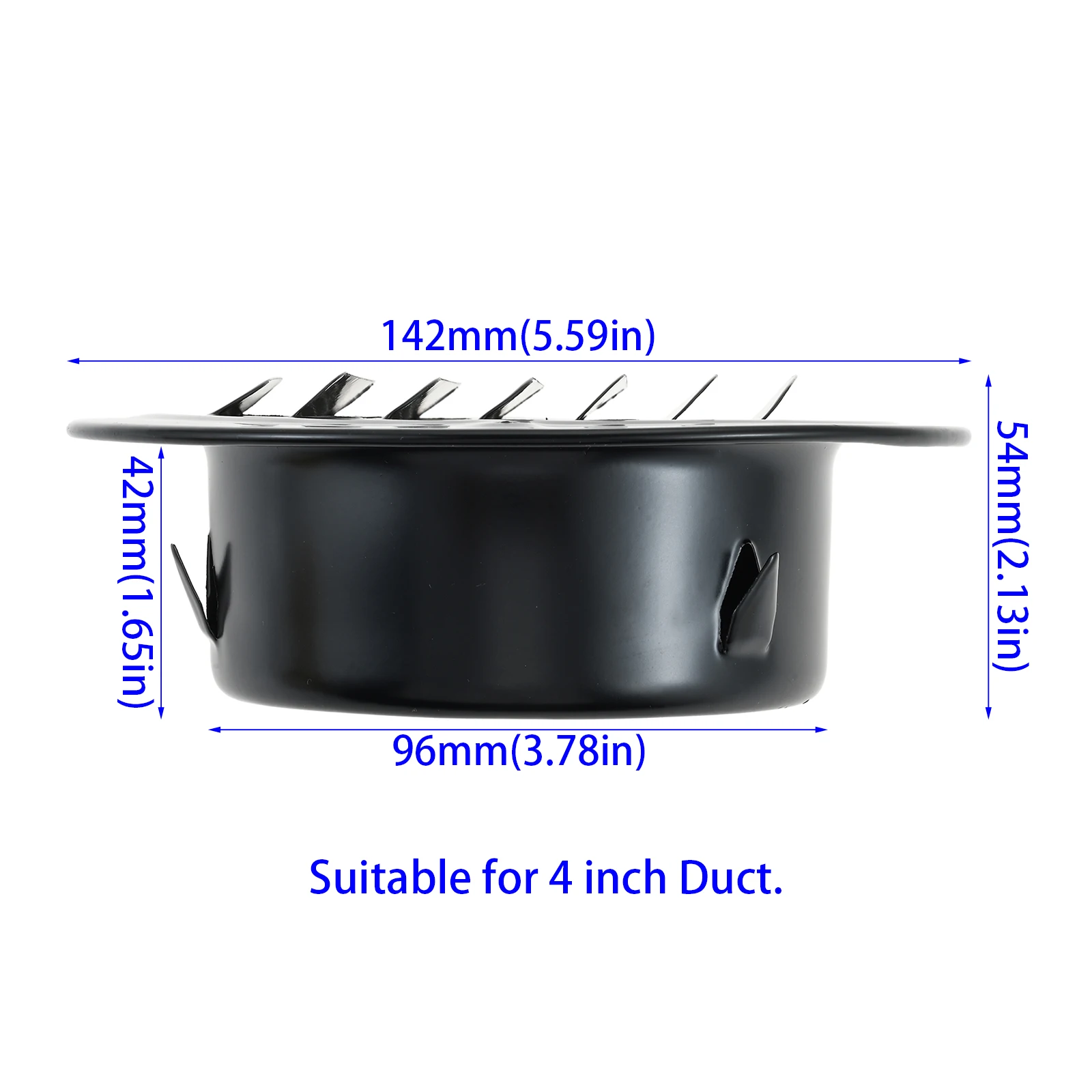 2pcs 100mm/4inch Vent Cover w/Screw Stainless Steel Louvered Grille Cover Air Vent Outlet with Built-in Mesh House/Office/Garage