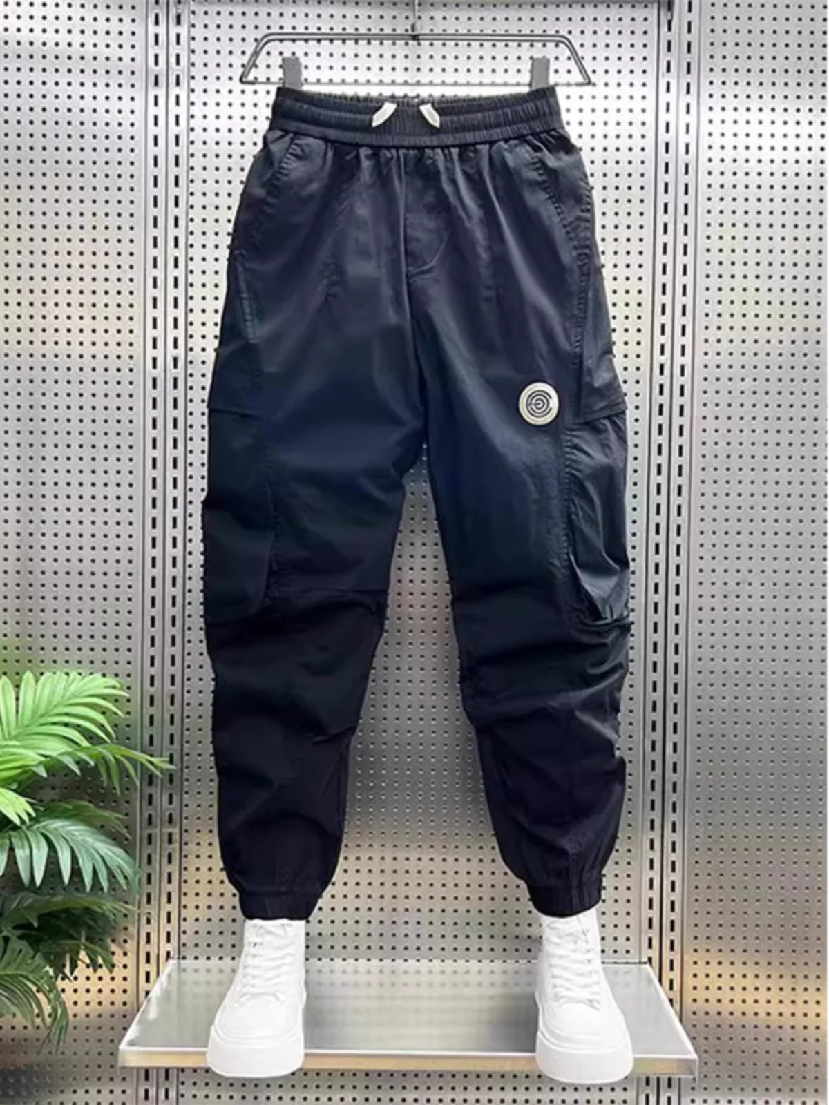 

Мужские свободные повседневные брюки-харлан, комплект из девяти предметов, 300 пу, осень-зима, новинка, свободные мужские брюки-харлан, стильные