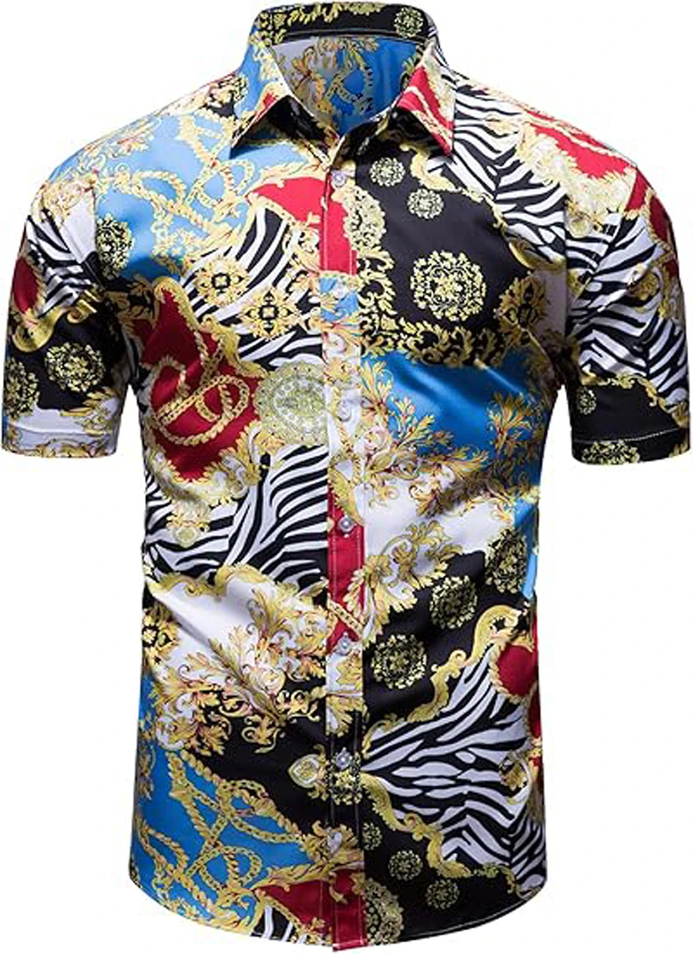 الرجال جديد الاستوائية قصيرة الأكمام بحر ثلاثية الأبعاد قميص مطبوع الشارع عادية المنزل حفلة تنفس التلبيب زر قميص هاواي صيفي الرجال #1