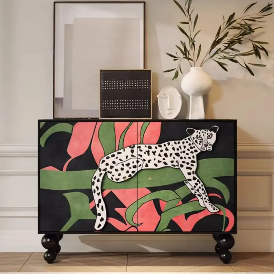 

-for French Colorful Sideboard Cabinet Storage Drawing Decorative Restaurant Kitchen Living Room Home Furniture Sideboard