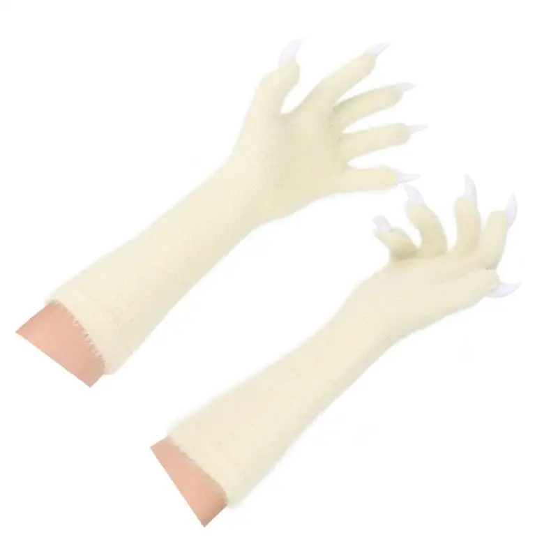 39BD Leicht zu reinigende, realistische Tierklauenhandschuhe, Halloween-Kostümzubehör, Nylonhandschuh – Detail 9