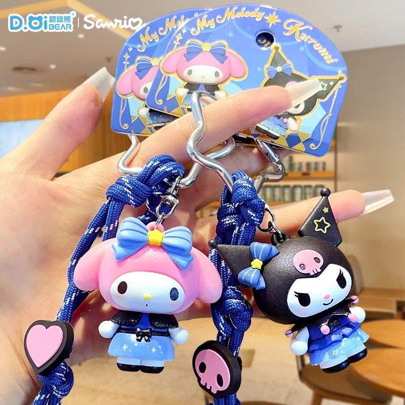 

Sanrio Kuromi Melody Keychain Cartoon Figurine Pendant Cute Bag & Car Accessory Gift for Girls
