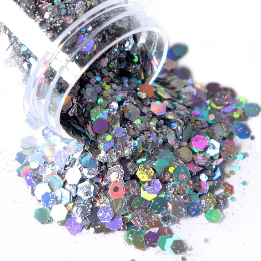 10ml UV Resin Glitter Mix Hexagons Epoxy Resin Pigment Powder Iridescent Sequins DIY Earrings Pendant Resin Filling Accessories