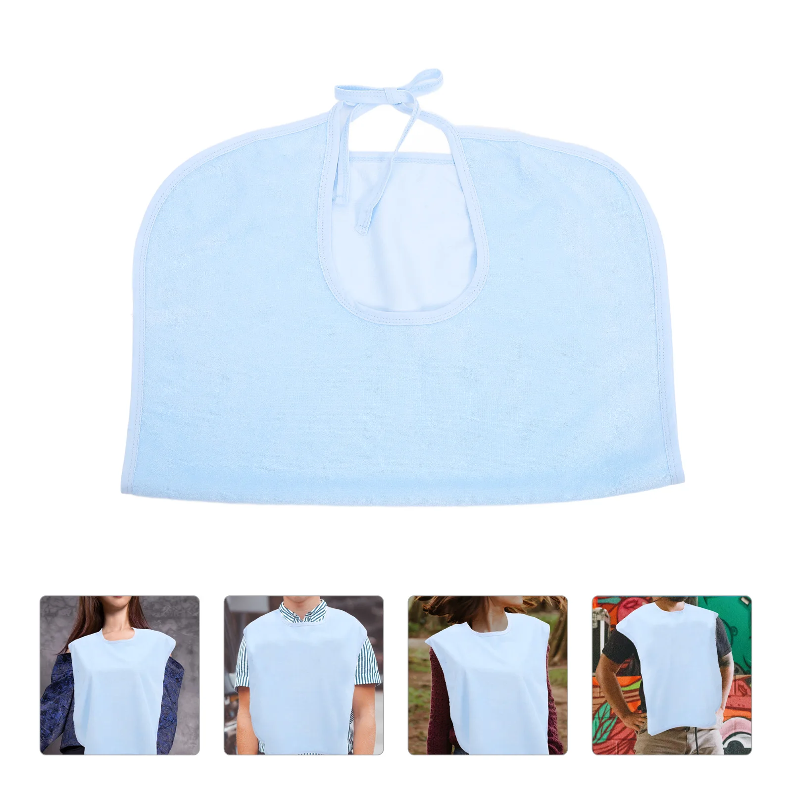 

Portable Adult Bib Reusable Adjustable Tie Strap Foldable Lightweight Large Size For Elderly Washable Household Clothing