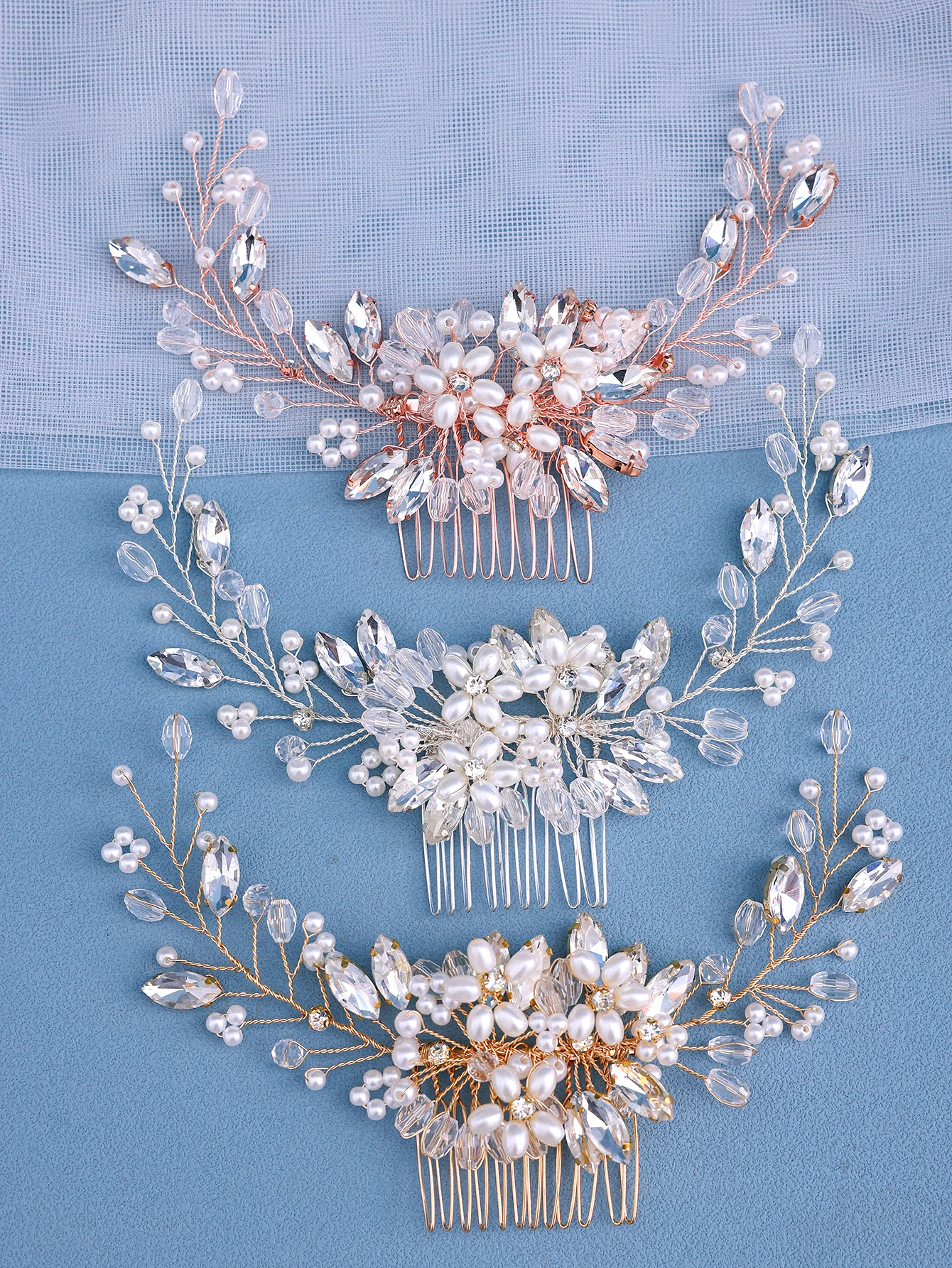 Bride Wedding Hair Combs White Simulated Pearl Hairpins Side Clips for Women Girls Bridal Hair Styling Jewelry Festival gifts image 2