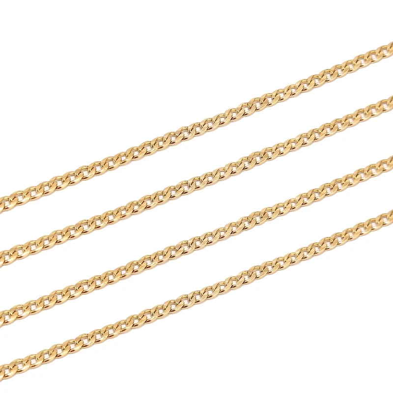 3M الفولاذ المقاوم للصدأ 4 مللي متر كبح سلسلة مسطحة لفة NK 1:1 سلاسل الكوبية ل عقد دي اي واي صنع المجوهرات النتائج لوازم #1