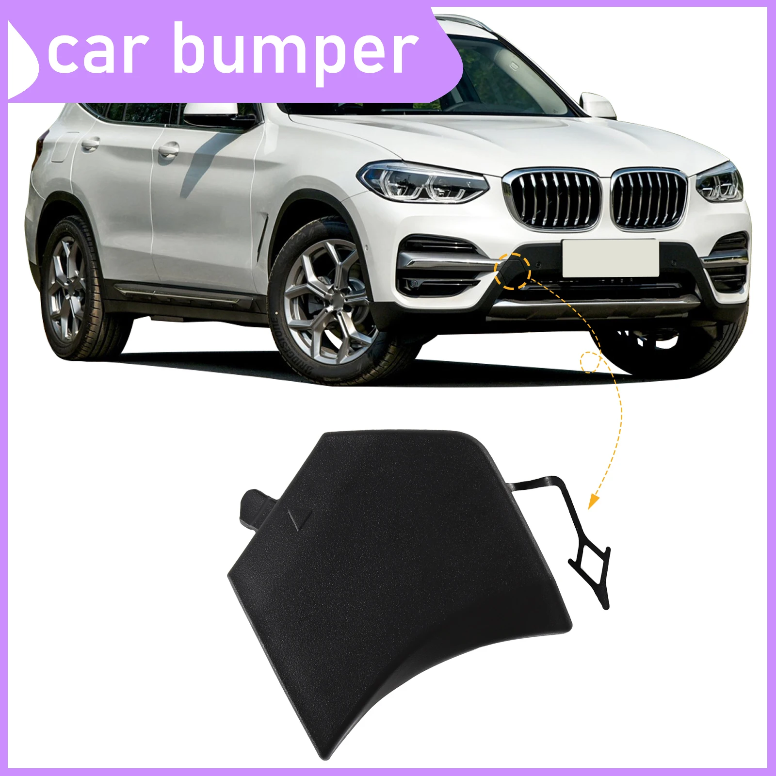 

Front Bumper Tow Hook Cap Towing Eye Cover For BMW X3 G01 G08 2018 2019 2020 Right Side 51119477665 Car Accessories