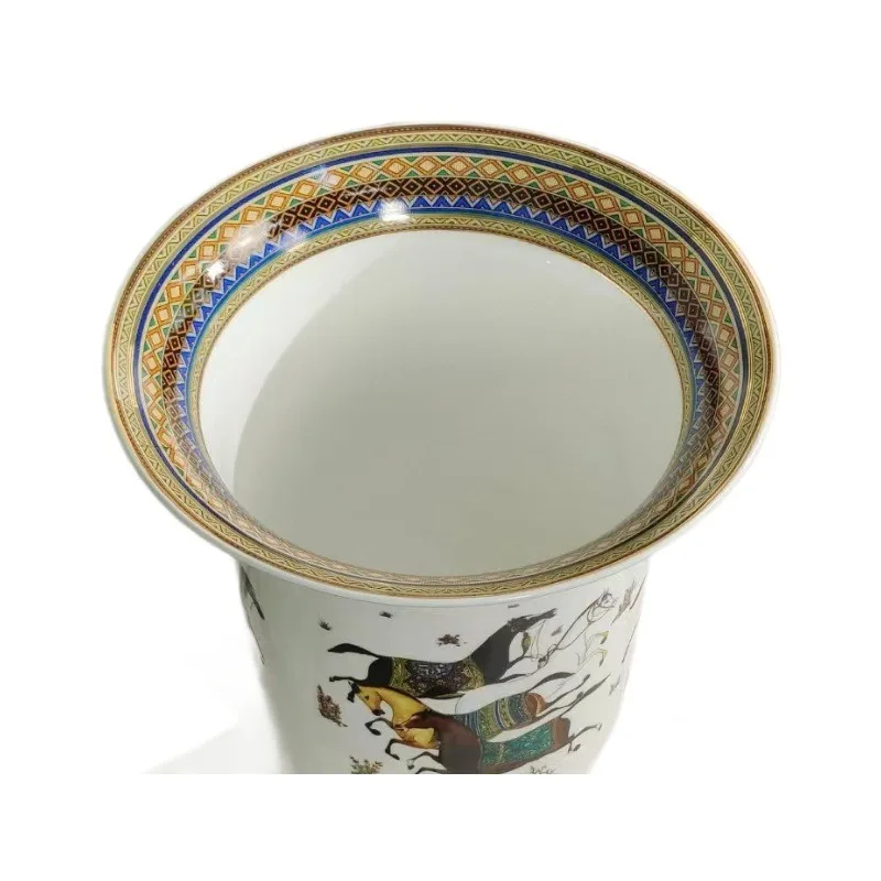 

European bone china ceramic flower vase villa club tabletop ornament