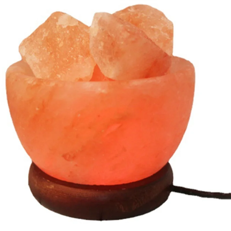 A44M Himalayas Crystal Salt Lamp LED Colorful Color Changing Night Light Air Purifier Decorative Bedside Table Lamp Ornament