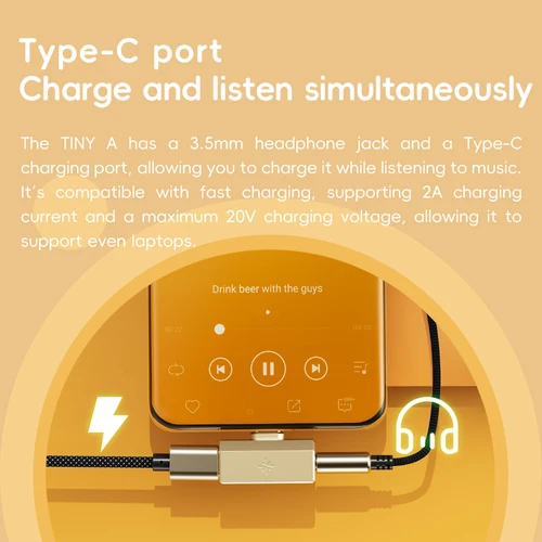 Imagen 2 del producto Amplificador de auriculares FiiO/Snowsky Tiny DAC, DAC USB con 3,5/4,4 mm/tipo C, sintonización de PEQ, soporte de 384 kHz/DSD256, control en línea