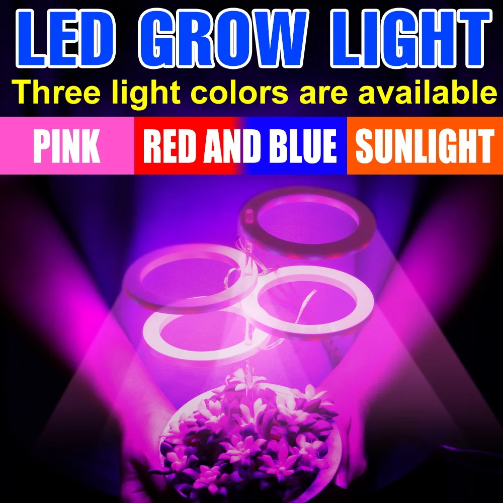 

LED Angel Ring Plant Light USB Phytolamp Diode Full Spectrum Phyto Lamp LED Grow Bulb DC5V For Greenhouse Seedling Plant Flower