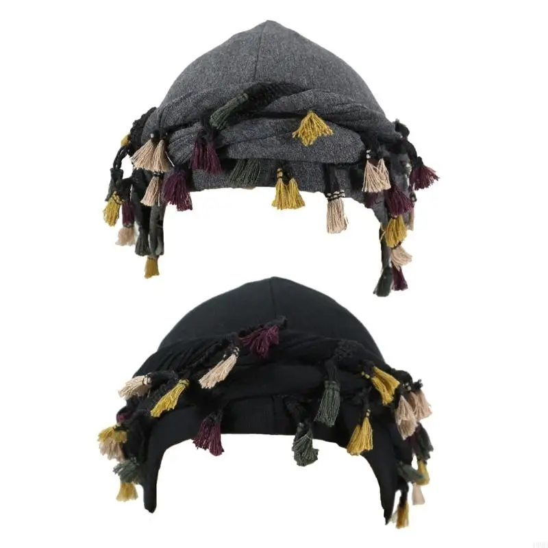 49MD Men Head Wrap Sweat Wicking Pirate Hat for Climbing and Riding Sports Headwear