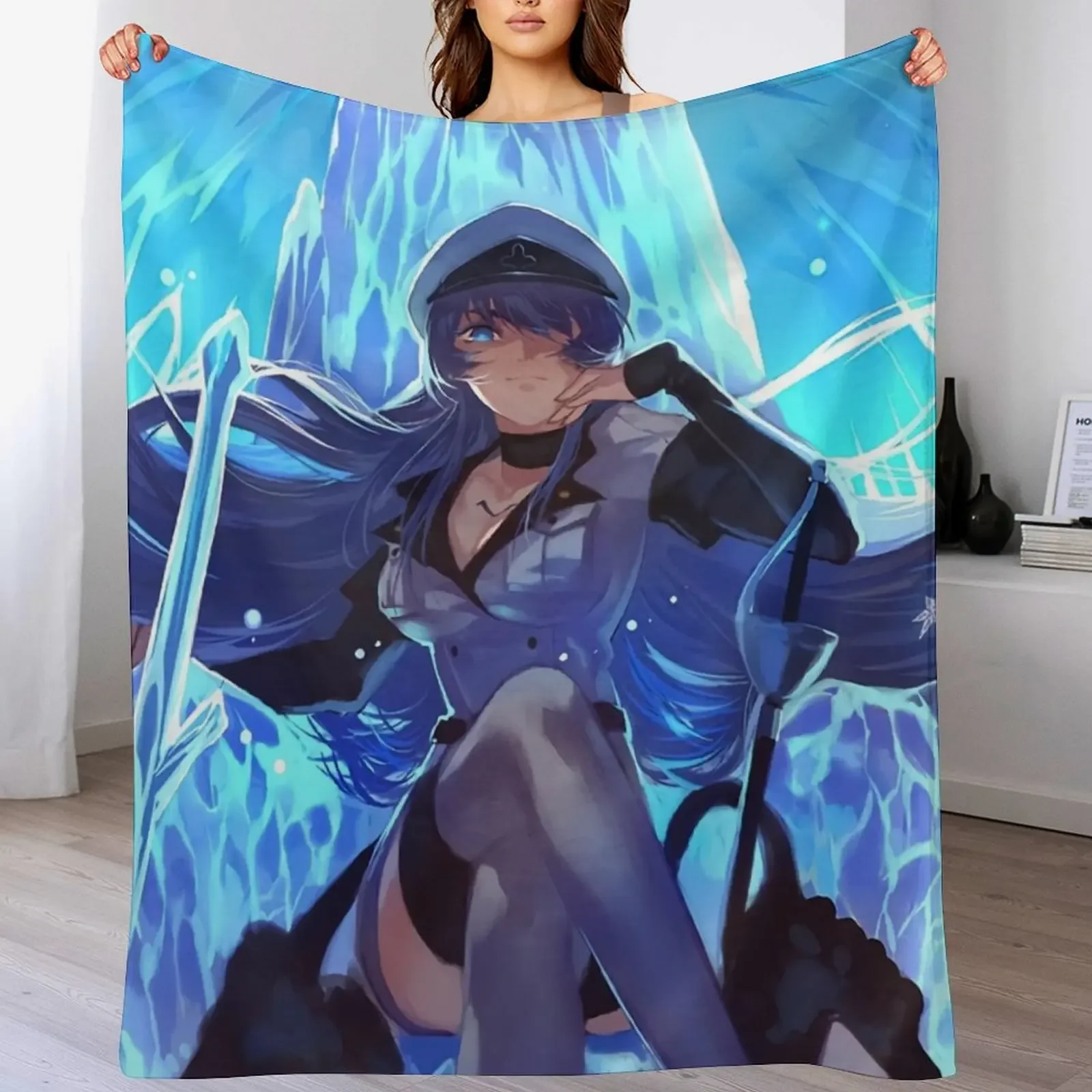 Esdeath Akame Ga Kill Painting Anime Throw Blanket Cozy Throw Blanket for Bed Sofa Chair