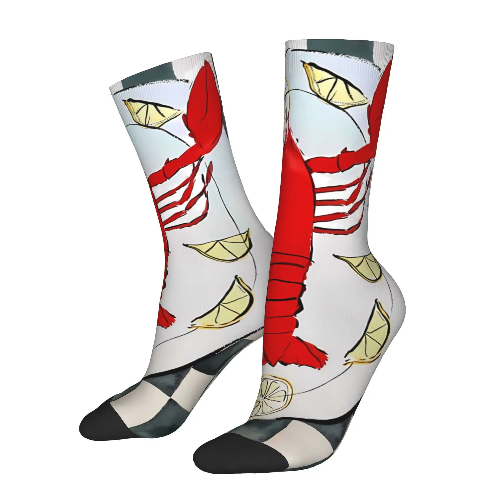 

Retro Lobster Art Sock Printed Man Polyester Fashion