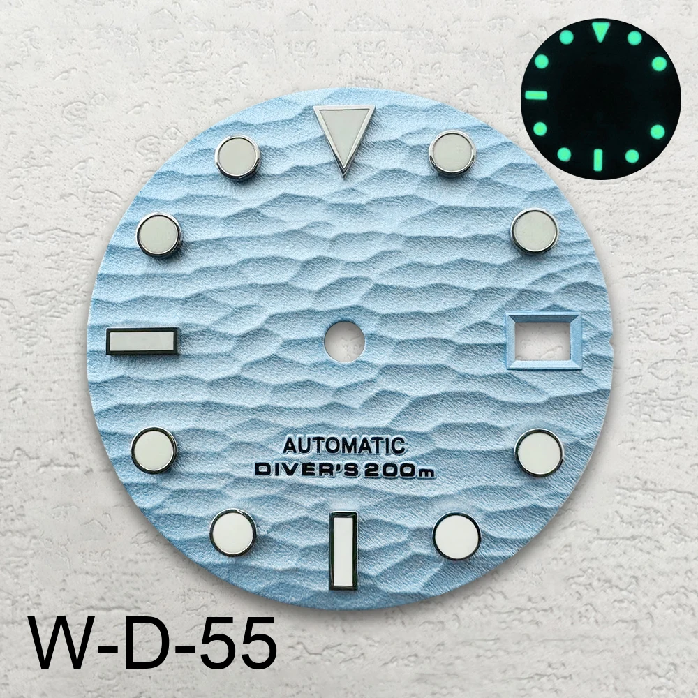 28.5mm S Logo Wave Dial Suitable For NH35/NH36/4R/7S Movement Green Luminous High Quality Watch Modification Accessories