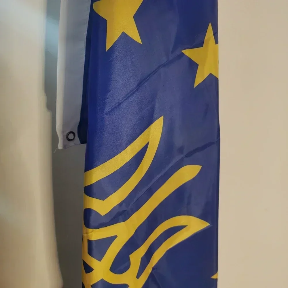 EU Ukraine Flag 90x150cm Durable Polyester Outdoor Banner for Solidarity Events EU Support Wall Garden International Day Decor