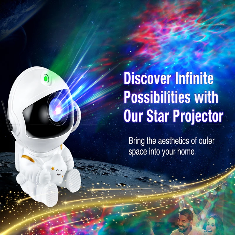 Astronaut Galaxy Projector Star Projectors Night Light Space Buddy With Nebula and Remote Control for Bedroom Best Gifts