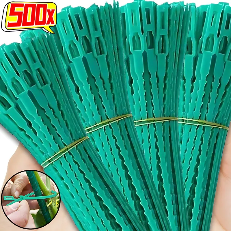 500/10Pcs Adjustable Plastic Plant Cable Ties Reusable Garden Cable Ties For Garden Tree Climbing Support Vine Tomato Stem Clip