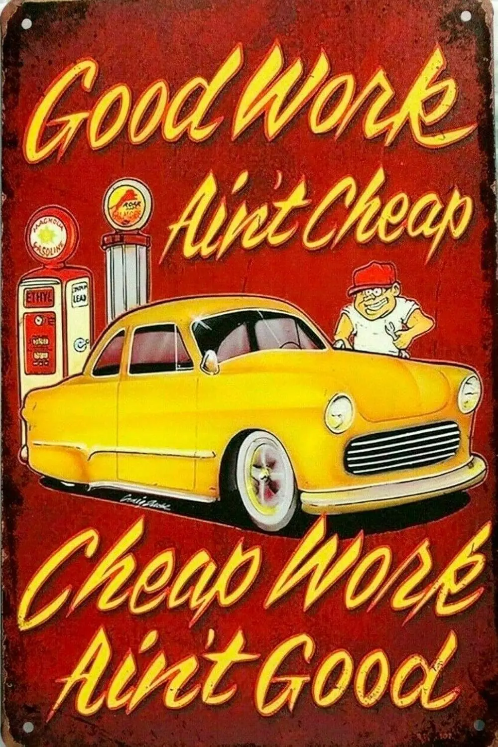 Vintage Blechschild „Gute Arbeit ist kein Schnäppchen“, nostalgische Kunstdekoration, Retro-Metallposter für Zuhause, Bar, Geschäft, Café