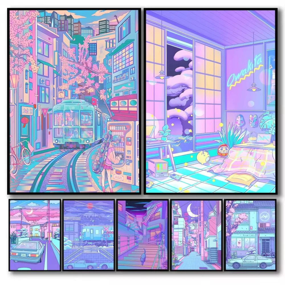 

Neon City Street Vaporwave 80S Diamond Painting Kit 5D DIY Diamond Embroidery Handmade Art Exquisite Gift Home Decor