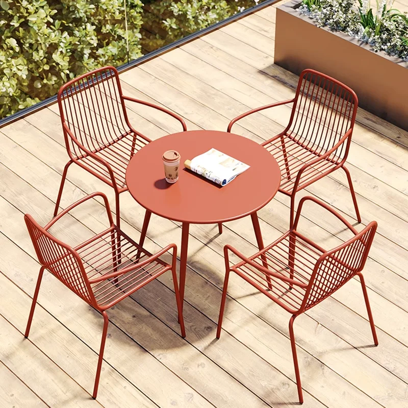 Metal Balcony Garden Furniture Sets Patio Minimalist Nordic Italian Garden Furniture Sets Designer Backyard Mueble Decorations