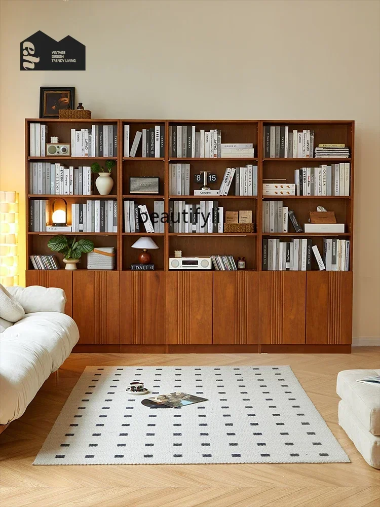 

l Retro French bookcase study with glass door bookcase in the antique solid wood integrated locker